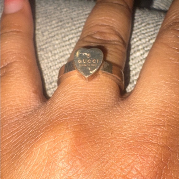 GUCCI Sterling Silver Heart Ring Size 15 - Picture 4 of 4